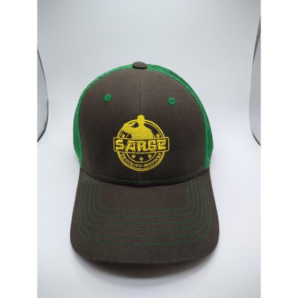Vintage Sarge Trucking Snapback Hat Green Olive Mesh Trucker Cap Explosion Caps - Picture 4 of 10